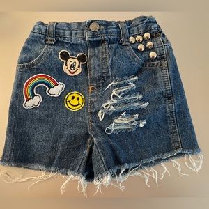 3t WRK Mickey embellished patch shorts